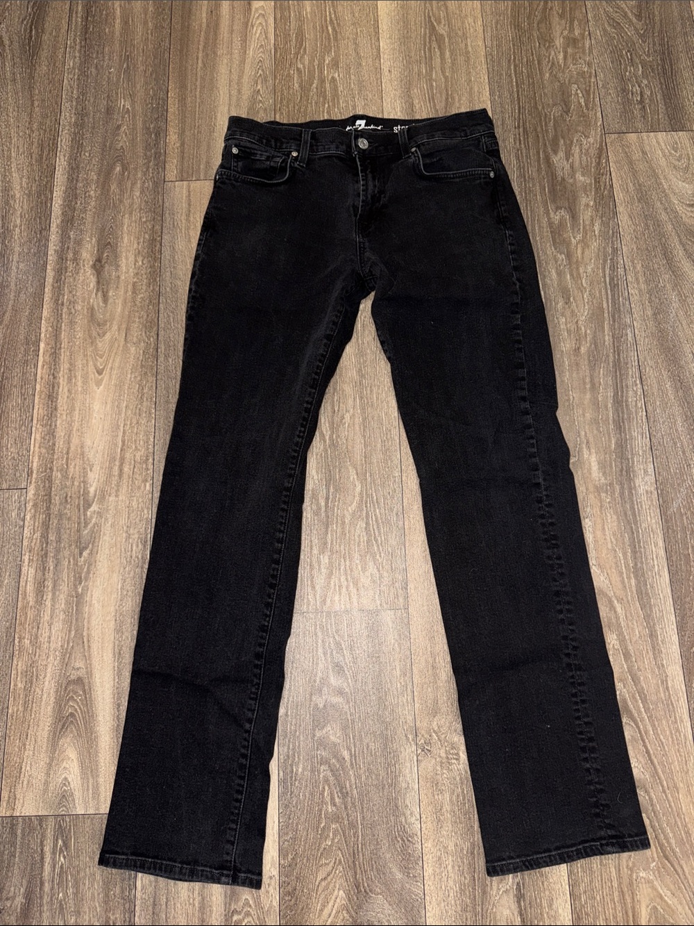 Men's Skinny Black Jeans — 7 for all mankind seven  Brand, Stretch Cotton Blend